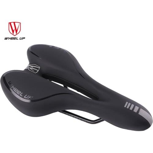 WHEEL UP Breathable GEL Filling Bike Saddle Bicycle PVC Leather Comfortable Road Mountain Bike Seat Thick Pad Hollow Bike Saddle