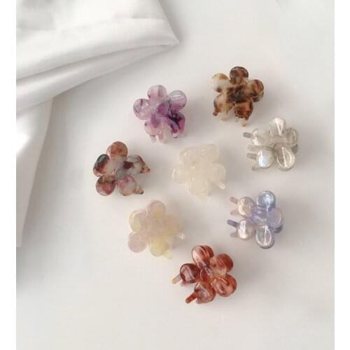 Hair Claw Clips Barrette Clamp Jelly Colors Acrylic Ponytail Crab Girls Flower Shape Hair Hairpin Styling Accessories For Women