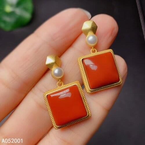 KJJEAXCMY fine jewelry natural Agate pearl 925 sterling silver women earrings new Ear Studs support test lovely