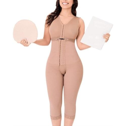 "Women Shapewear Weight Loss Postpartum Post Liposuction Bodysuit Adjustable Hook-Eye Open Crotch Body Shaper "
