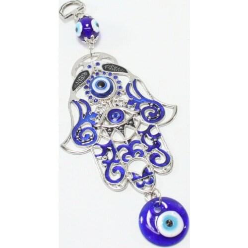 1pc Luck Turkish Blue Hamsa Hand Glass Evil Eye Amulet Wall Hanging Home Decoration