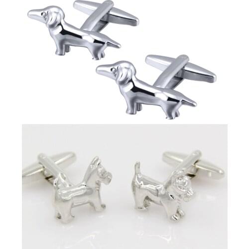 10pairs/lot Lovely Puppy Cufflinks Animal Little Dog Cuff Links Copper Plating Mens Jewelry Accessory Wholesale