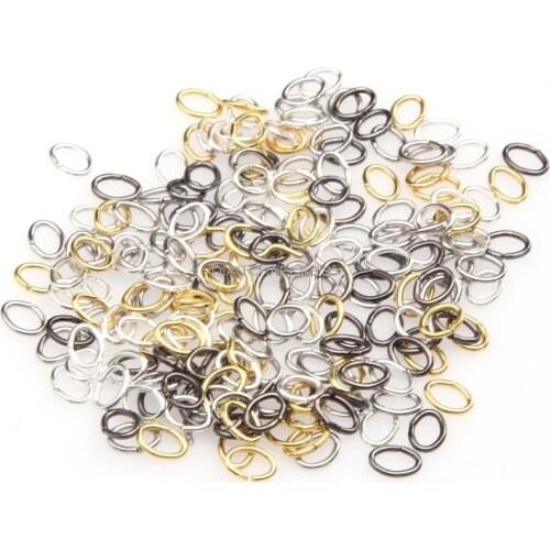 10000pcs mixed sizes colors antique silver/gold/bronze stone circle findings oval jump split ring 5mm-7mm