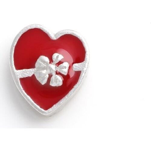 20Pcs/lot Red Heart Floating Charms Hand-made DIY for Glass Lockets