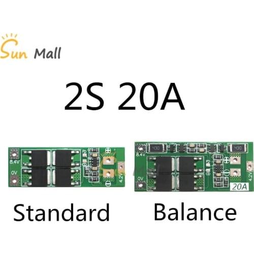 2S 20A 7.4V 8.4V 18650 Lithium battery protection board/BMS board standard/balance