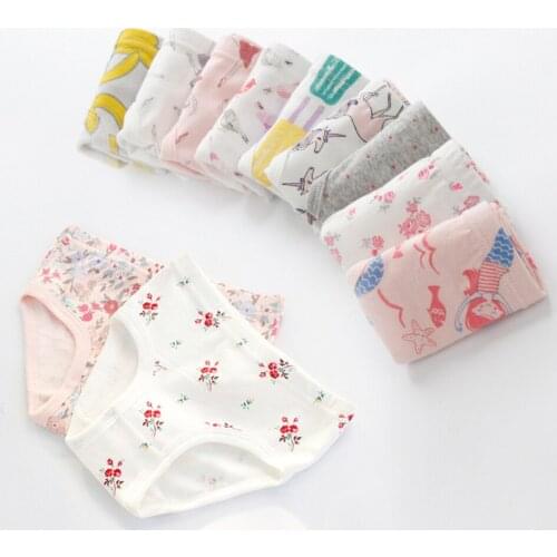 Cute 3 Pcs/lot Girls Toddler & Kids Dot Triangle Pants Underwear 100% Cotton Soft Panties Baby Panties Kids Baby Briefs