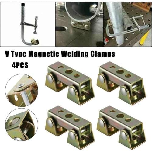 4pcs V-Type Clamps V-Shaped Welding Holder Weldings Fixture Adjustable Magnetic Hand Tools Metal Welding Tool