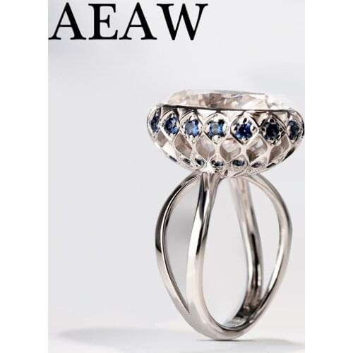 7CTW 14mm Oval Cut Engagement&Wedding Moissanite Natual Sapphire Ring Double Halo Ring Genuine 14K Gold Solid for Women