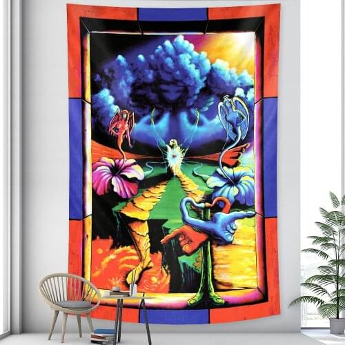 Abstract art home decoration tapestry psychedelic scene home Hippie Bohemian decoration Datura sheet yoga mat sofa blanket