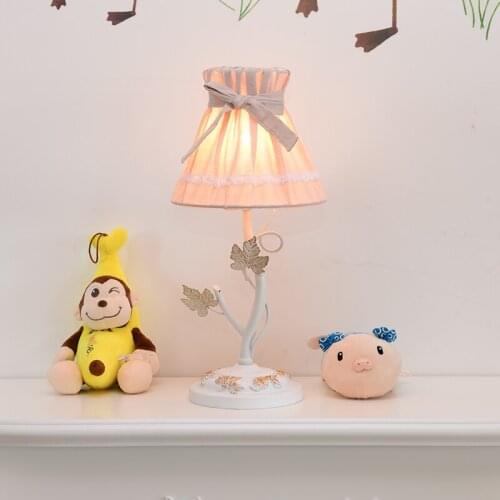 Art Deco Bow Shade Wedding Table Lamp Escritorio desk light for Bedroom Modern Princess Childrens Eye Protective Table Lights