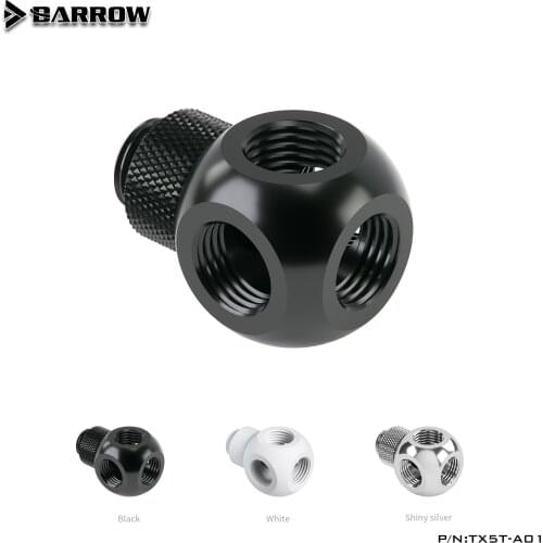 Barrow G1 / 4 "Black / Bright Silver / White 5-Way Rotary Adapter Rotary Five-Way TX5T-A01