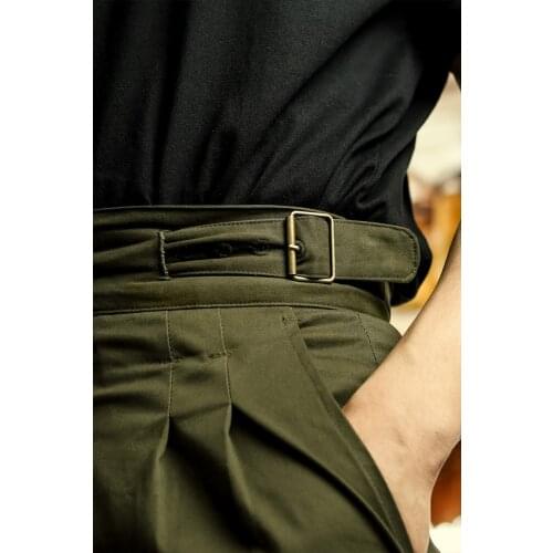 PT homemade American style retro military pants Gurkha improved tooling pants high waist straight tube loose wide leg pants