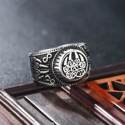 Celtics Viking Silver Color Stainless Steel Bear Claw Ring Nordic Amulet Jewelry