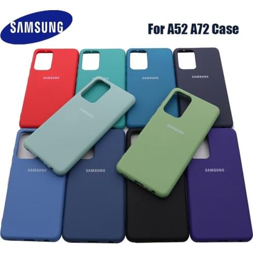 Samsung Galaxy A52 5G 4G Case Silky Silicone Cover Soft-Touch Back Protective Housing Original Liquid Silicone For A72 4G 5G