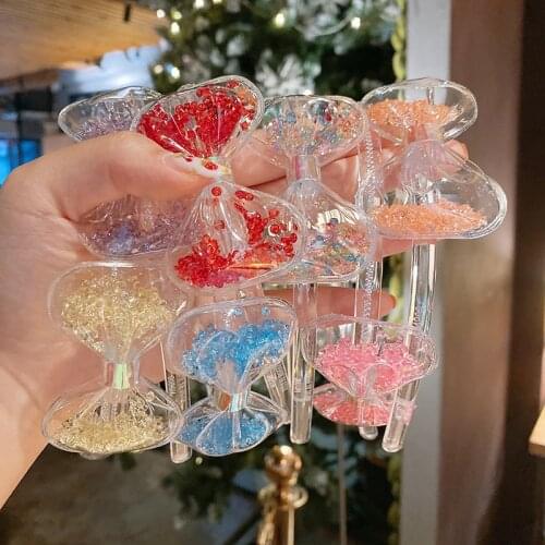 Children transparent bow-knot head band DIY accessories sequin shaker hair band quicksand shaker best sell