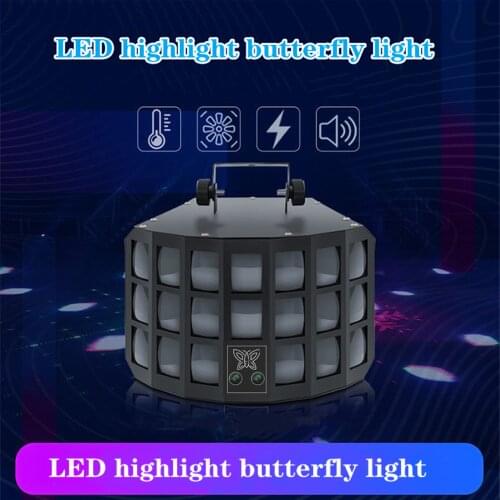 DJ disco ball colorful 2x12w rgbw mini LED three-panel multi-color butterfly laser light with remote control