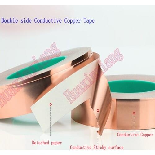 Double Sided/Side Conductive Copper Foil Tape EMI Mask Electromagnetic Shielding 5MM/8MM/10MM/15MM/20MM/25MM/30MM