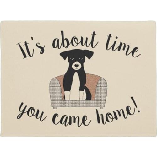Its About Time Waiting Dog Doormat Home Decoration Entry Non-slip Door Mat Rubber Washable Floor mat