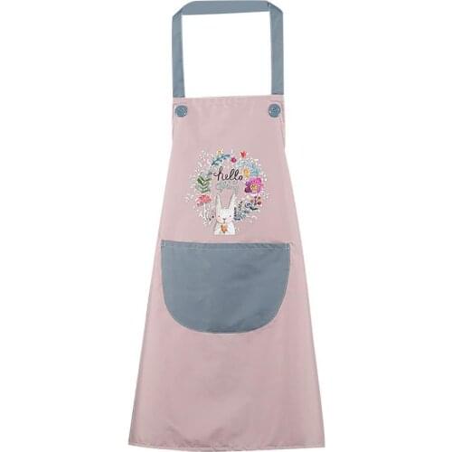 Cartoon Print Apron Adjustable Waterproof Anti-stain Kitchen Cooking Baking Bib
