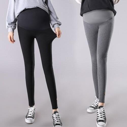 Fdfklak Maternity Leggings Pregnant Solid Cotton Pants Clothes Women High Waist Cotton Pregnancy Trousers Spring Autumn New