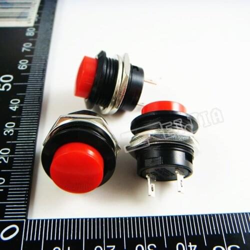 R13-507 Button color Red 3A/250VAC OFF-ON 2Pin Non Self-locking Push Button Switch (Self reset switch) 100Pcs/lot