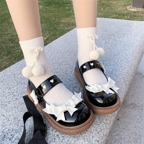 Kawaii Lolita Shoes Japanese Round Big Head Cosplay Anime Student Female Cute Gothic Harajuku Women Flats Pu Summer Student Wear