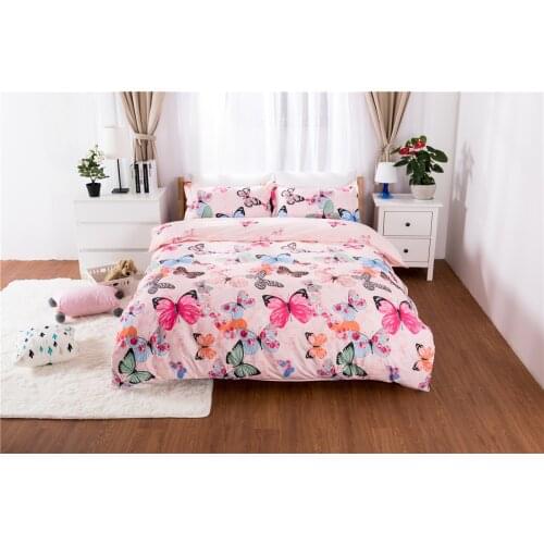 Colorful Butterfly Pattern Bedding Sets 3pcs Super Soft Bed Linings Duvet Cover Pillowcases Cover Set Twin Queen King Size
