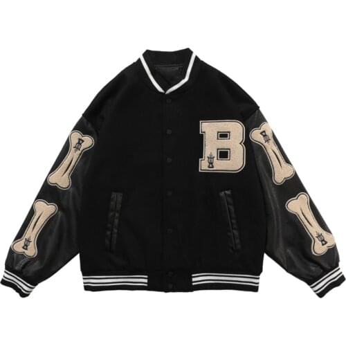 Vogue Hip Hop Men Jacket Letter B Stand-up Collar Single Breasted Loose Casual Baseball Jackets New Summer Streetwear Jacket