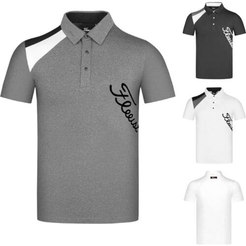 Summer Golf Short Sleeve Color Matching Mens Quick Dry Breathable Polo Shirt Slim Top in Spring and Summer