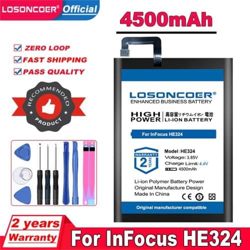 LOSONCOER Top Brand 100% New 4500mAh HE324 Battery For InFocus HE324 Mobile Phone Battery