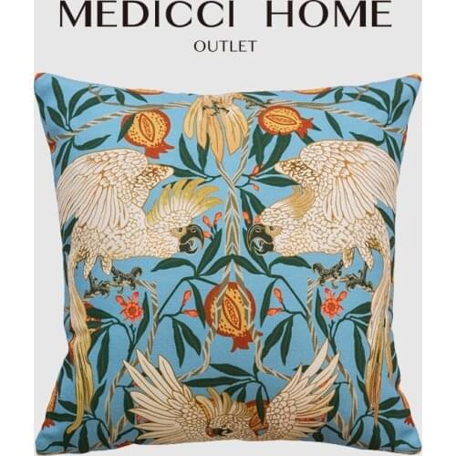 Medicci Home Classic American Style Cushion Cover Pomegranate Parrot Double-Sided Digital Printing Couch Pillowcase Dropshipping