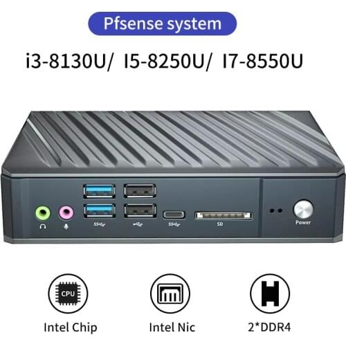 Intel Core i3-8130U/ I5-8250U/Core I7-8550U (8GB/128GB/2LAN/6USB) mini pc industrial computer