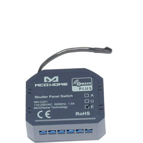 Z-Wave Plus roller shutter module device MCO HOME C221 with energy metering function for Single-phase asynchronous AC motor