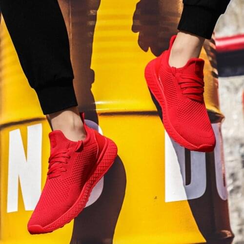 Large Size Summer Mens Running Shoes Man Sneakers Mens Sports Shoes Sport Man Shoes Workout Red Boty Tennis Athletic Gym E-211