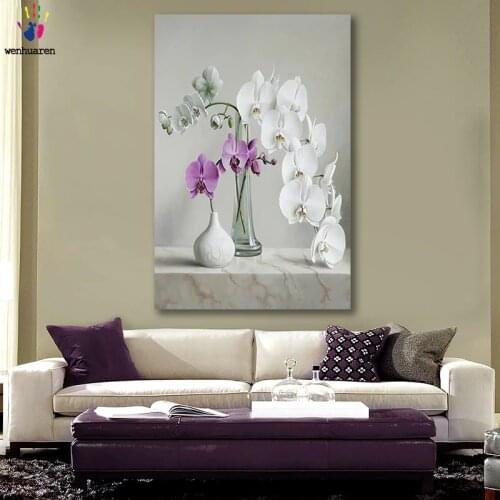 DIY colorings pictures by numbers with colors Orchid Phalaenopsis picture drawing painting by numbers framed Home