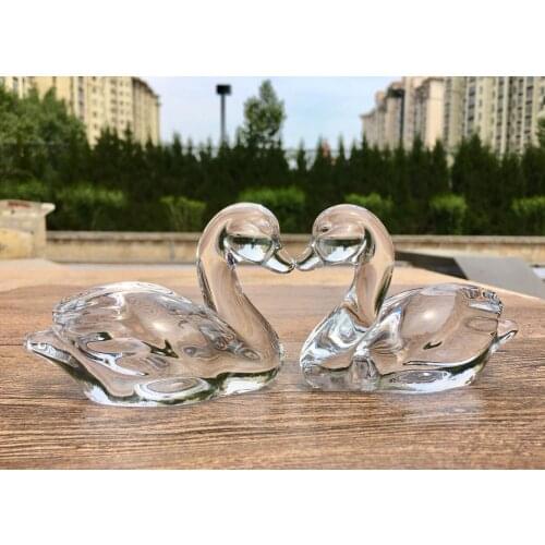Crystal glass swans couples set pieces birthday gifta Christmas gift
