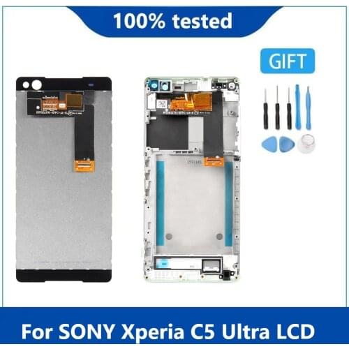 Original Display 6.0" For SONY Xperia C5 Ultra E5506 E5533 E5563 LCD Display Touch Screen Digitizer With Frame For SONY C5 lcd