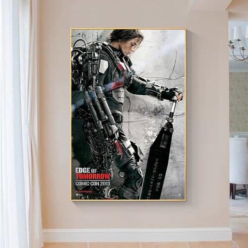 SP049 Silk Cloth Wall Poster Edge of Tomorrow Tom Cruise Emily Blunt Movie Art Home Decoration Gift