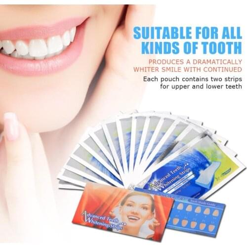 14PCS Dental Tooth Whitening Strips Teeth Whitening Strip Tooth Bleaching White Teeth Daily Life Oral Care Set