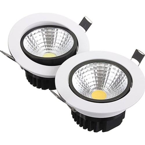 Super Bright Recessed LED Dimmable Downlight COB 6W 9W 12W 15W LED Spot light LED decoration Ceiling Lamp AC85-265V With Drive