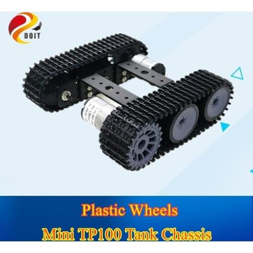 DOIT mini TP100 Aluminum Alloy Tank Robot Chassis Caterpillar Platform with 12V Motor for Arduino Unassembled Kit