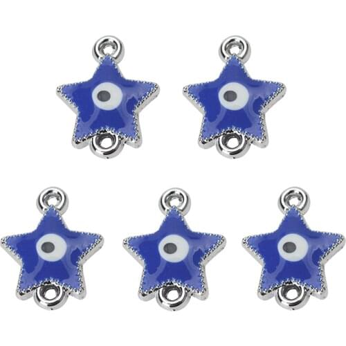 EVIL EYE 10pcs new fashion evil blue charm eye jewelry pendant 21mm*16mm star trendy blue eye for woman man jewelry pendant