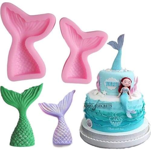 Silicone Molds for Baking, Fondant Soap Molds Ocean Series Mermaid Tail Seashell Starfish DIY Fondant Moulds Cake Molds