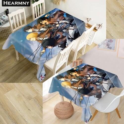 Attack On Titan Tablecloth Waterproof Oxford Fabric Square/Rectangular Tablecloth For Wedding Table Cloth Cover TV Covers