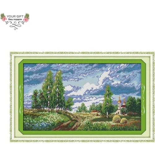 Your Gift F326 14CT 11CT Counted and Stamped Home Decor The Spring Field Needlework Needlecraft Embroidery Cross Stitch kits