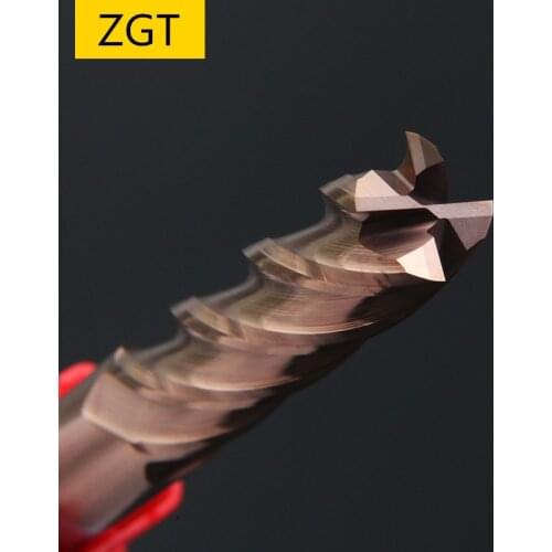 ZGT Endmills Cutting HRC60 4 Flute 4mm 6mm 8mm 10mm Tungsten Steel Milling Cutter Alloy Carbide End Mill Metal Cutter Cnc Tools