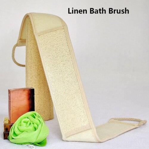 1PC Body Cleaning Washcloth Soft Brush Natural Linen Exfoliating Loofah Towel Massage Sponge Bath Rubbing Home Bathing Gadget