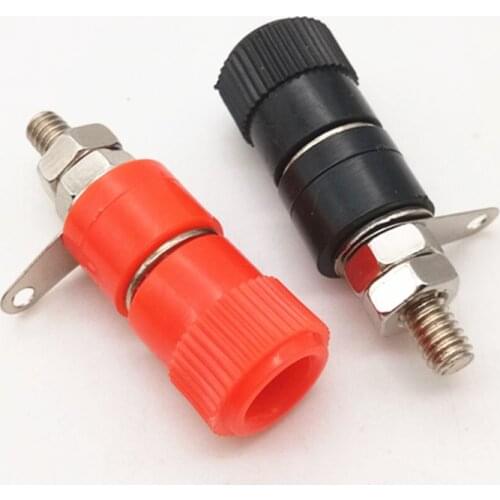 100Pcs 4mm Banana Plug Binding Post Test connector grounding post Socket Adapter Speaker Amplifier Terminals Connector JS-919