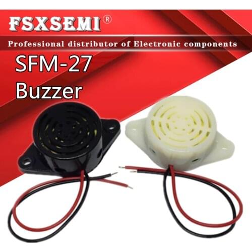 100PCS SFM-27 DC 3-24V 90DB HYT-3015B HYT-3015A black white Beep Alarm Electronic Buzzer Sounder Continuous sound