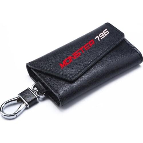 3D cowhide Key key case Holder Chain Collection Keychain for Ducati MONSTER 796 MONSTER796 Motorcycle Badge Keyring